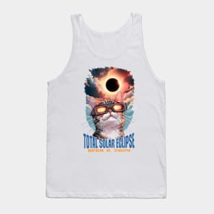 Cat watching Total Solar Eclipse Tank Top